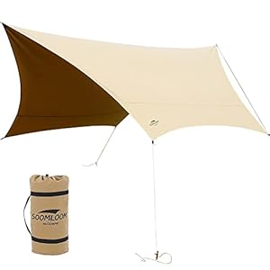 Soomloomヘキサタープ4.2ｍｘ4.1ｍ 焚き火可 ポリコットンTC ファイアプレイス