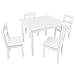 Pidoko Kids Table and Chairs Set - 4 Chairs and 1 Activity Table for Children - Educational Toddlers Furniture Set (White)