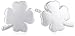 Amazon Collection Sterling Silver Four Leaf Clover Necklace and Earrings Jewelry Set