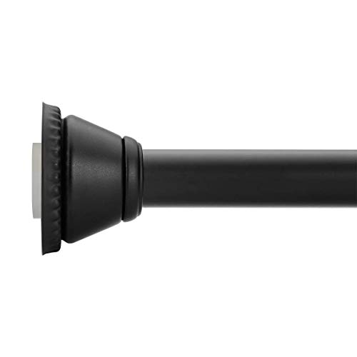 Amazer Black Shower Curtain Rod 4272 inches Adjustable Shower Rod