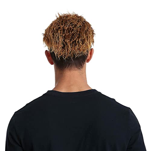 Men's Novelty Hair Hats Spiked Funny Golf Visors Guy Fieri Peaked Fake Wig Adjustable Baseball Caps Birthday Gift Black Brown