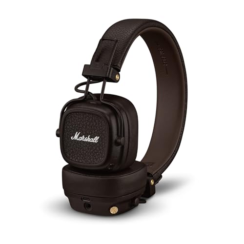 Marshall Major V Bluetooth Kopfhörer, 100 Stunden Spielzeit – Braun