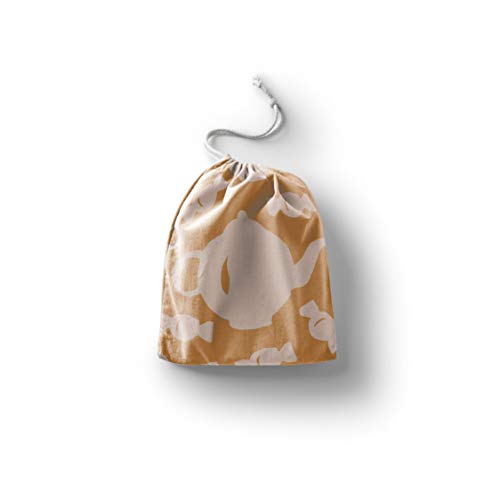 Le Jardin du Lin Bedruckte Baumwoll Taschen mit Kordelzug, Einkaufstasche, Beutel, Stoffsack, Stofftasche, Gemüsesack, Wiederverwendbare, Umweltfreundlich, Mehrzweck, Faltbar, Größe: 40x50 Cm