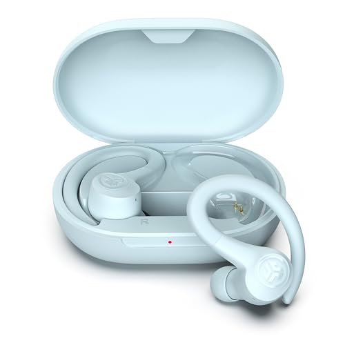 JLab, Go Sport+, True Wireless Workout Earbuds, Bluetooth Sport Earbuds, Clear Calling, Light Blue