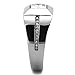Marimor Jewelry Men's Stainless Steel 316 Cushion Cut Cubic Zirconia Flush Setting Ring Size 10