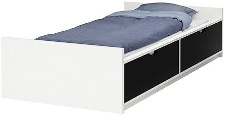 Amazon Ikea イケア Flaxa ベッドフレーム 収納 ベッドベース すのこ 付き ホワイト ベッドフレーム オンライン通販