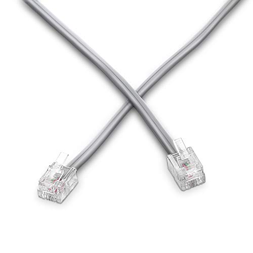 THE CIMPLE CO - Phone Line Cord 25 Feet - Modular Telephone Extension Cord 25 Feet - 2 Conductor (2 pin, 1 line) Cable - Works Great with FAX, AIO, and Other Machines - Grey