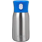 Secura Vacuum Insulated Stainless Steel Straw Water Bottle with Handle, 350ML/12OZ,Blue