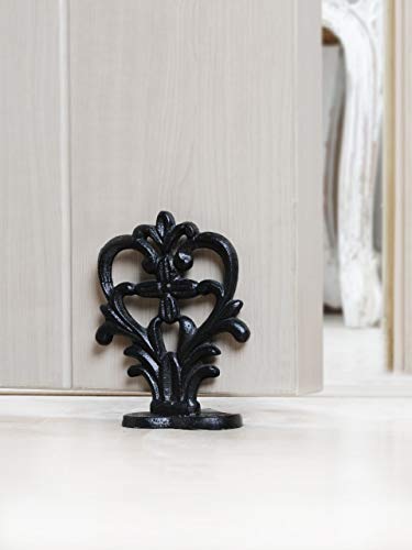 Ardour Heavy Duty Cast Iron Doorstops - Decorative Door Stopper - Stop Your Bedroom, Bath Doors -Heart Finiel