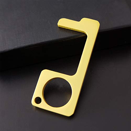 PHYLES Ouvre-porte sans contact de sécurité, en laiton et nickelé, outil à main sans contact, facile à transporter, outil pour poignée de porte publique en plein air avec écran tactile - 2 pièces