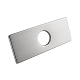 KES 6-Inch Sink Faucet Hole Cover Deck Plate Square Escutcheon for Bathroom or Kitchen Single Hole Mixer Tap, Brushed Steel, PEP2S15-2