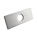 KES 6-Inch Sink Faucet Hole Cover Deck Plate Square Escutcheon for Bathroom or Kitchen Single Hole Mixer Tap, Brushed Steel, PEP2S15-2