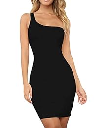 BORIFLORES Vestido corto de club, informal, básico, con tirantes, para mujer