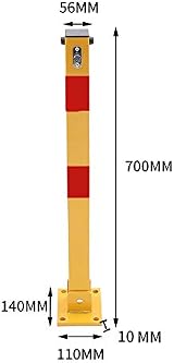 KATSU Yellow Red Fold Down Parking Space Lock Bollard Steel Driveway Guard view 3