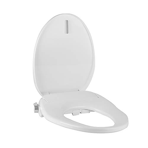 Tibbers Home Electric Bidet Toilet Seat, Adjustable Heated Seat and Water, Dual Nozzle, Elongated Bidet Seat, White