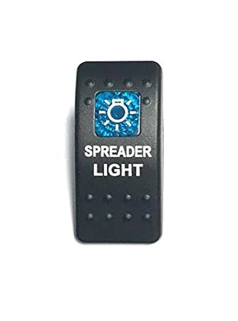 Euro Rocker Switch Cover with Text, Black with Blue Lens. Contura II, Fits Carling, Cole Hersee, Blue seas