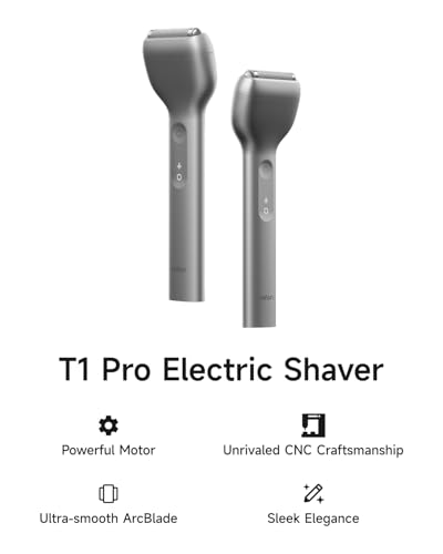 Laifen T1 Pro 1-Blade Electric Shaver - Stubble Edition, High-Speed 12,000 Cuts/Min, 120-Min Runtime, Rechargeable Electric Razor for Men, Wet & Dry Shaver, IPX7 Waterproof (Space Gray Aluminum Alloy)
