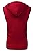 Coofandy Mens Casual Sleeveless Hoodie Zip Up Vest with Pockets, Small, Red