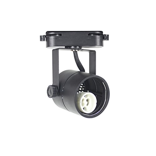 J.LUMI TRK9610 GU10 Line Voltage Track Light Head, 120V AC, Track Light Fixtures, Black Finish, Compatible track rail RAL1002, BULB NOT INCLUDED