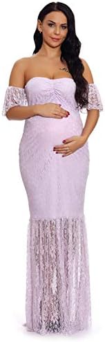 maternity mesh pure color deep v neck dress Sexy Black Beaded Deep V-neck Thigh-high Slit Maternity Dress, Black / XL