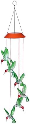 SimpleArt Solar Wind Chime, Solar LED Mobile Wind Chime Waterproof Six Hummingbird Wind Chimes For Home/Party/Night/Garden/Festival Decor/Valentines Gift