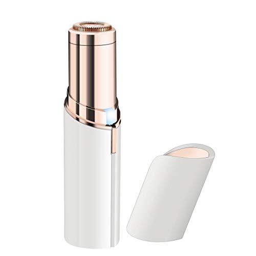 Facial Hair Removal for Women, WTXRHW Painless Facial Hair Remover with Stainless Steel Head, Rechargeable Electric Hair Trimmer, Waterproof with Build-in LED Light (White)
