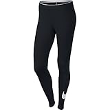 Nike Womens Club Legging Large Swoosh Black/White 815997-010 Size X-Small