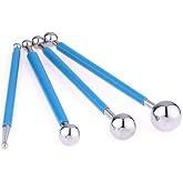 4 x Fondant Cake Decorating Clay Flower Sugarcraft Ball Model DIY Tool 8 Sizes (Blue)