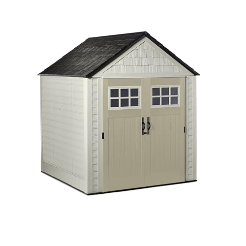 Rubbermaid 7 Foot by 7 Foot Weatherproof Outdoor Storage Shed for Garden Tools…