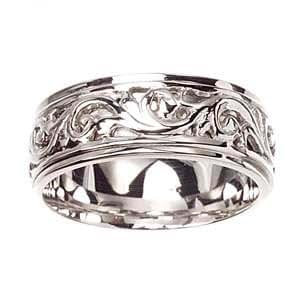 engraved carved bands gold band rings ornate jewelry mens mm brocade engagement visit 14k