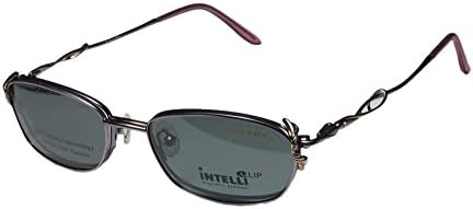 New &amp; Season &amp; Genuine - Brand: Elite Eyewear Style/model: 721 Gender: Womens/Ladies Rx-able Spectacular Designer Full-rim Crystals Spring Hinges Sunglass Lens Clip-Ons Eyeglasses/Spectacles (52-17-135, Lilac / Gold)
