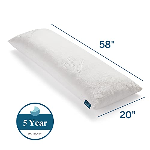 Lucid Body Pillow Shredded Memory Foam Pillow 20 x 54 inches Body