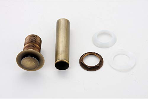 700Brass Pop-Up Drain Plumbing Sink Trim Kit, Solid Brass, Antique Finished, with Overflow Function, Lavatory Vessel Sink Drains Size 36, Coming with Tailpiece