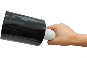 JA PACKING Stretch Wrap Plastic Wrap Roll Industrial Mini Stretch Wrap Roll with Handle for Moving,Shipping,Packing Fuiniture Adhering Shrink Wrap (5''Black)
