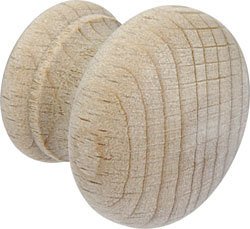 Ironmongery World 3 Sizes 10 x Wooden Beech Cupboard Cabinet Drawer Kitchen Door Knobs Handles - 40mm
