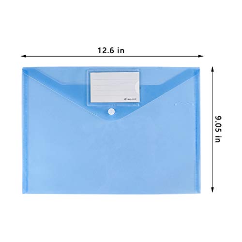 thumbnail image 2 of Folder Envelope Sooez 28 Pack Folders Plastic Envelopes, Clear Plastic File Folder For Document, Letter A4 Size Poly File Envelopes With Label Pocket, Snap Button For Home Work Office Organizer, 9 Assorted 2 of 10