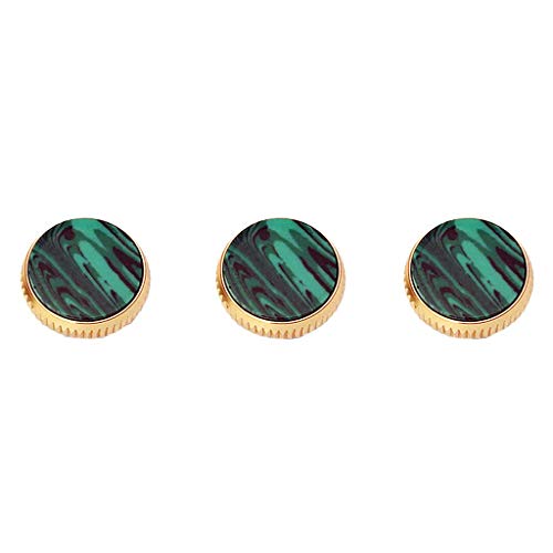 SODIAL 3 Pieces of Gold Plated Malachite Insert Finger Buttons for Trumpet Repairing Brass Instruments Accessories