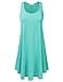 JJ Perfection Women's Sleeveless Scoop Neck Pleated Flare Mini Tunic Dress