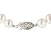 Sterling Silver White Freshwater Cultured A Quality Pearl Necklace (5.5-6mm), 20