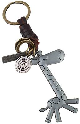 zmigrapddn Creative Giraffe Shape Alloy Key Ring Keychain Hanging Ornament Birthday Gift for Men Women