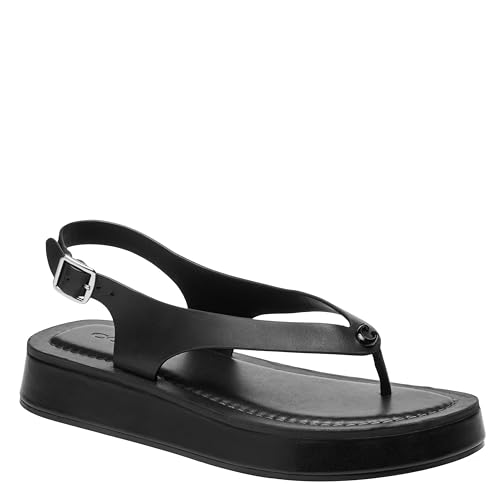 Coach Sculpted C Platform Leather Thong Sandal