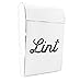AuldHome Design Farmhouse Enamelware Lint Holder Bin; Distressed White Laundry Room Decor
