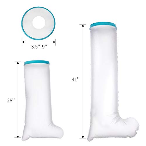 image for Doact Waterproof Adult Leg Cast Cover for Shower Bath, Cast Protector 