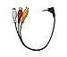 CERRXIAN 9 Inch 4 Pole 3.5mm Male Right Angle to 3RCA Female Aux Stereo Audio Video AV Adapter Cable