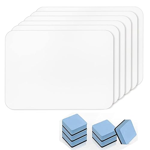 TERRIFI 6 PCS Small White Boards, 21 x 30 cm Double-Sided Dry Erase Lapboard with 6 Dry Erasers, Mini Kid Whiteboards for Kids, Students, Teachers, Classroom, Home, Office