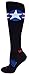 MOXY Socks Black with Red, White, and Blue American Star Performance Knee-High Socks