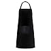AFUN Kitchen Cooking Water Resistant Apron, Adjustable Bib Chef Aprons Bulk with 2 Pockets for Women Men(Black, 12)