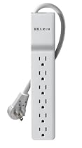 Belkin 6-Outlet Commercial Power Strip Surge Protector with 6-Foot Power Cord and Rotating Plug, 720 Joules (BE106000-06R)