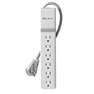 Belkin 6-Outlet Commercial Power Strip Surge Protector with 6-Foot Power Cord and Rotating Plug, 1080 Joules (BE106000-06R)