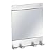 mDesign AFFIXX Strong Self-Adhesive Metro Rustproof Aluminum Bathroom Shower Mirror with Hooks for Razors - Silver